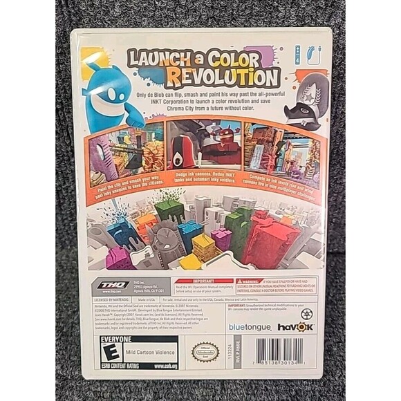 Wii De Blob Nintendo Wii Complete in Box No Manual Tested - Picture 2 of 4